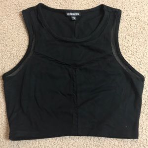 Black mesh crop top